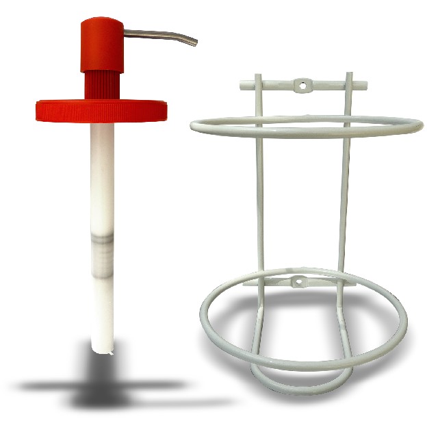 Pump dispenser + wall braclet for 4 l container